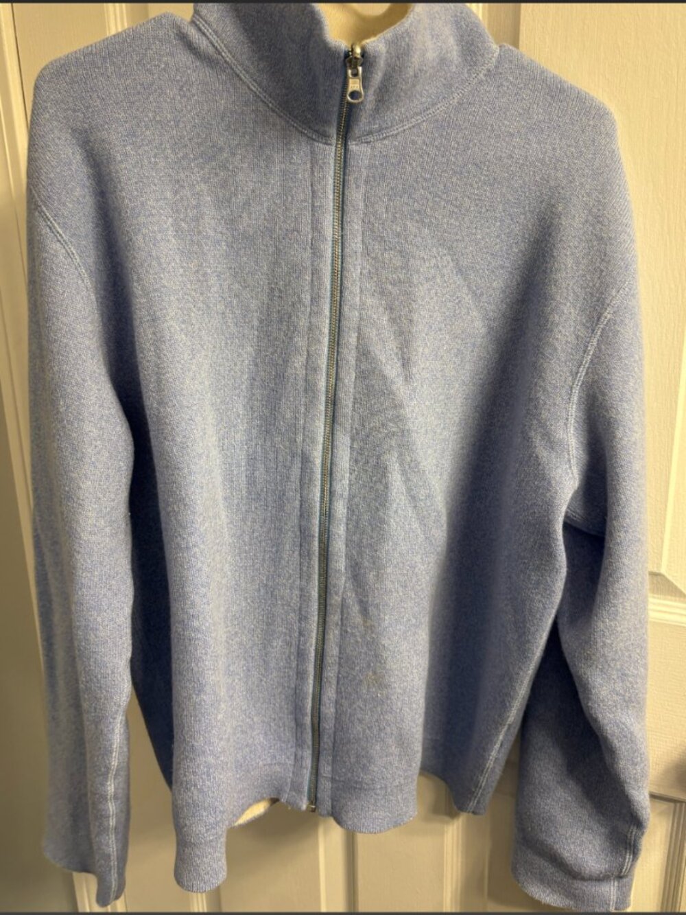 Ermenegildo Zegna Cashmere Full Zip Sweater Light Blue